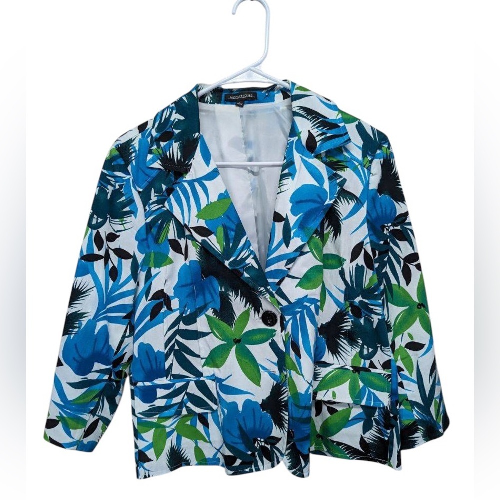 Notations Floral printed lightweight blazer size L